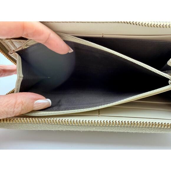 GUCCI Guccissima Leather Zip Around Wallet White Embossed GG Continental | COA - Picture 9 of 13